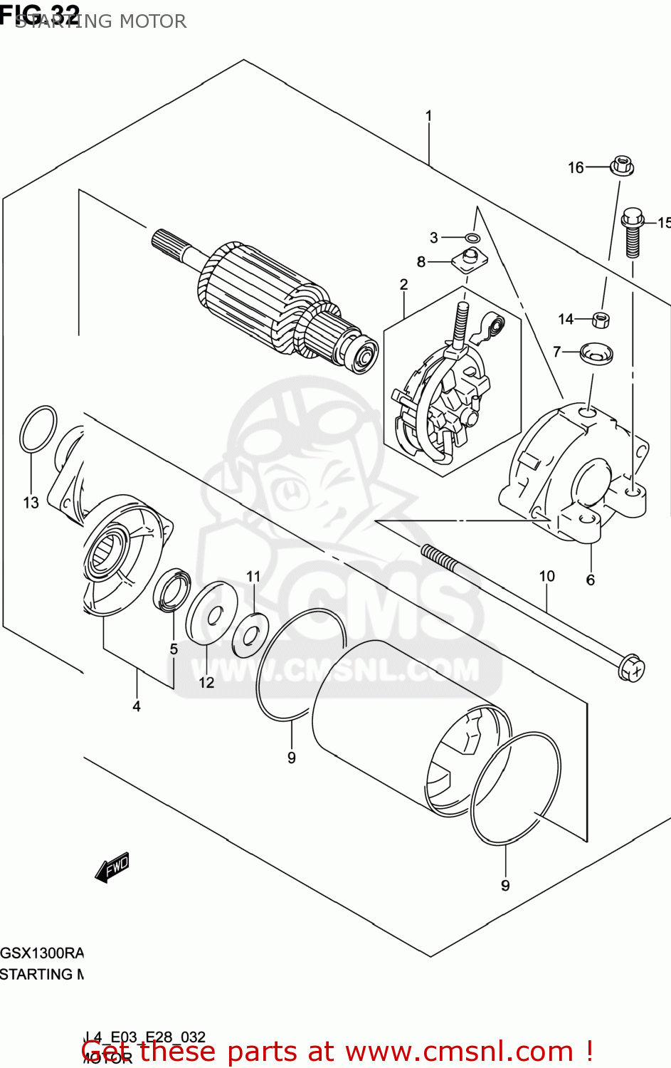 STARTING MOTOR GSX1300RA HAYABUSA 2014 (L4) USA (E03)