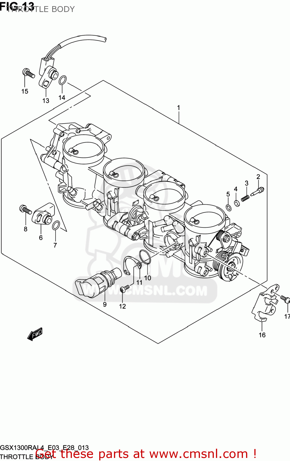 THROTTLE BODY GSX1300RA HAYABUSA 2014 (L4) USA (E03)