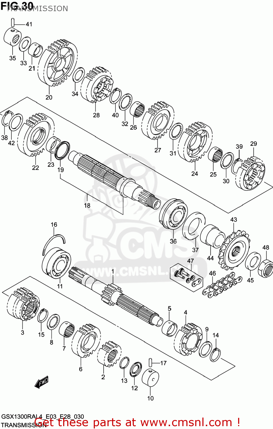 TRANSMISSION GSX1300RA HAYABUSA 2014 (L4) USA (E03)