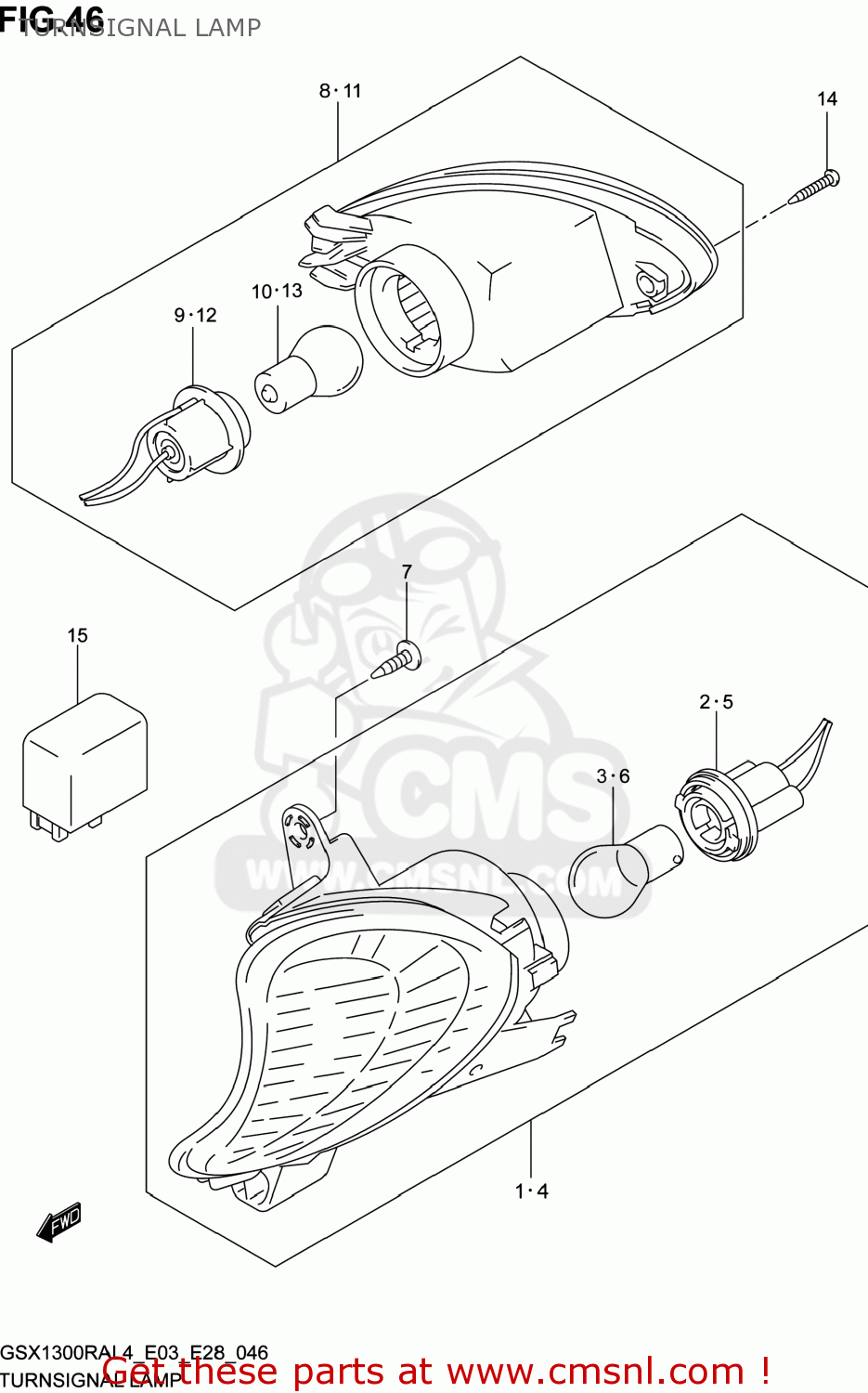 TURNSIGNAL LAMP GSX1300RA HAYABUSA 2014 (L4) USA (E03)