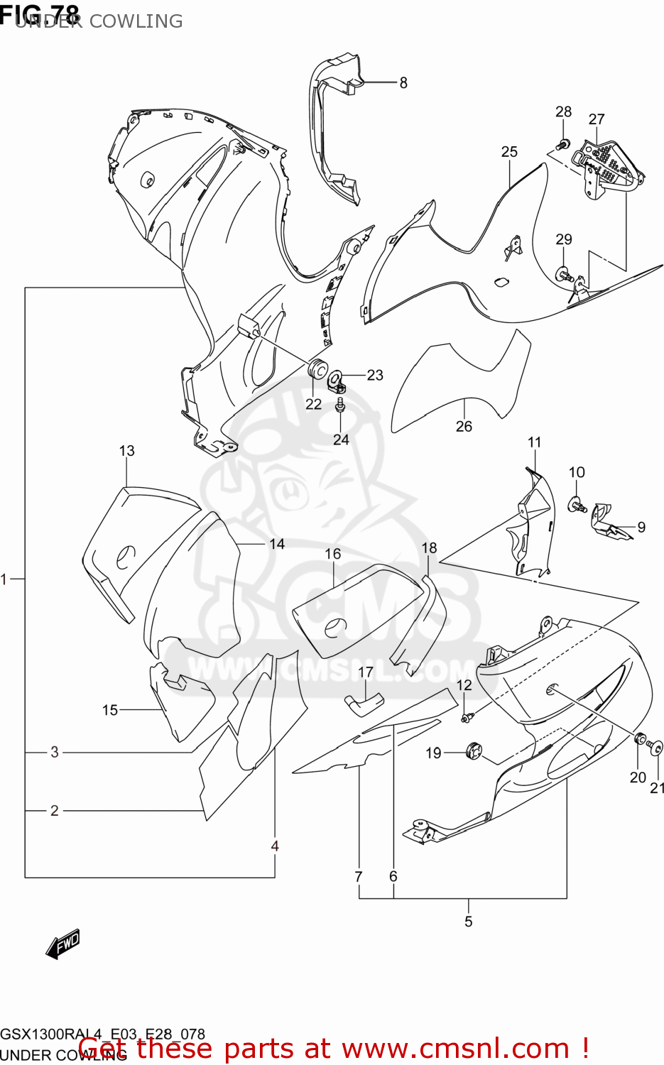 UNDER COWLING GSX1300RA HAYABUSA 2014 (L4) USA (E03)