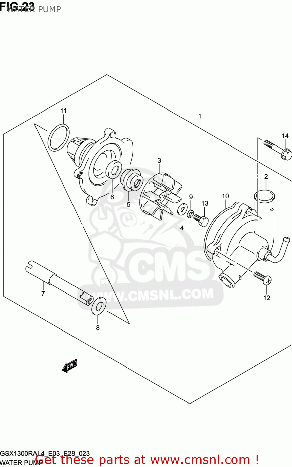 WATER PUMP GSX1300RA HAYABUSA 2014 (L4) USA (E03)