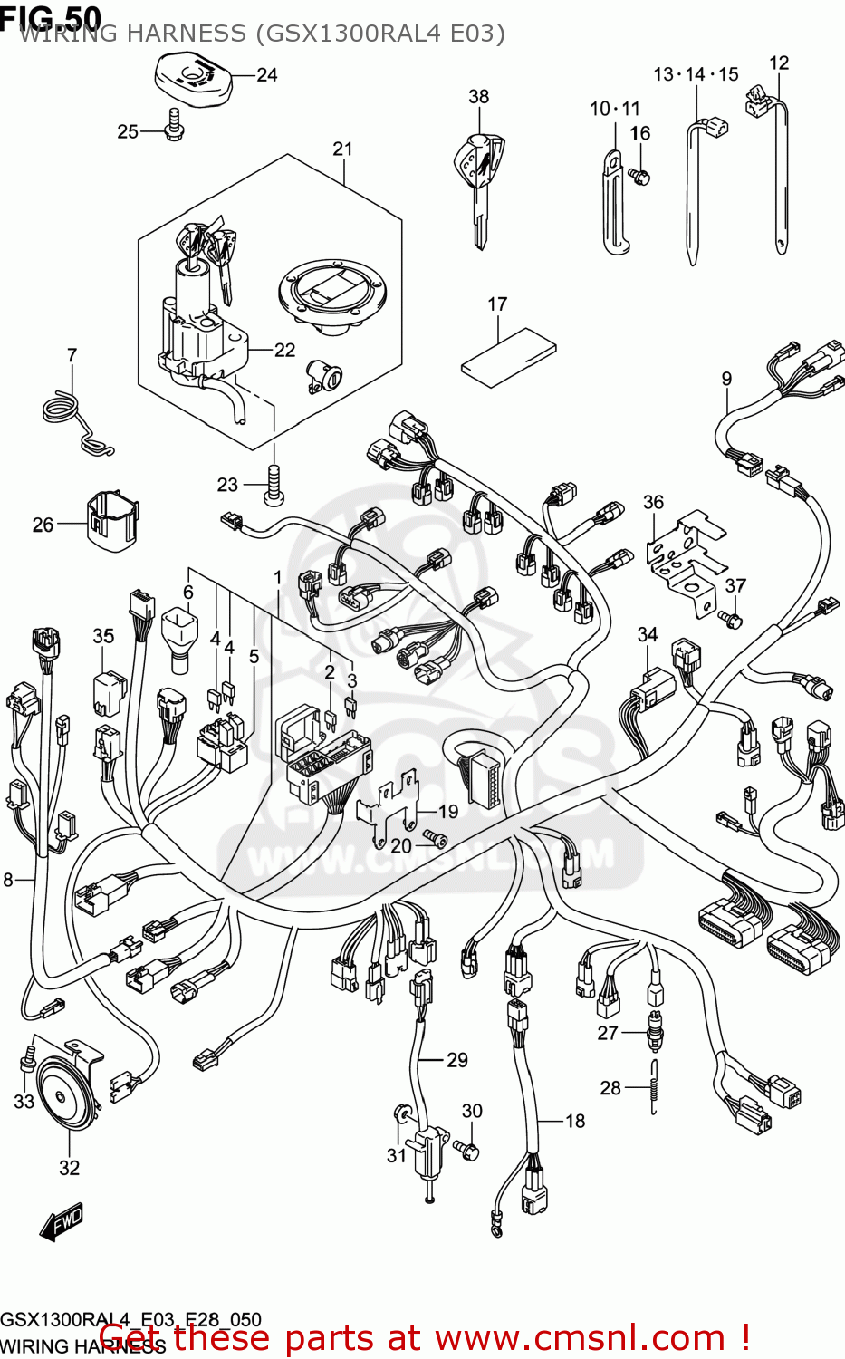 WIRING HARNESS (GSX1300RAL4 E03) GSX1300RA HAYABUSA 2014 (L4) USA (E03)
