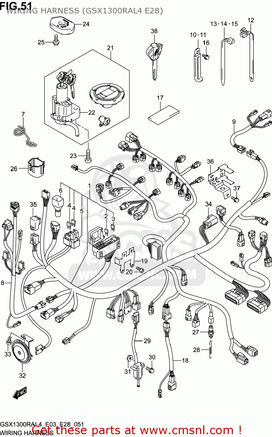 WIRING HARNESS (GSX1300RAL4 E28) GSX1300RA HAYABUSA 2014 (L4) USA (E03)