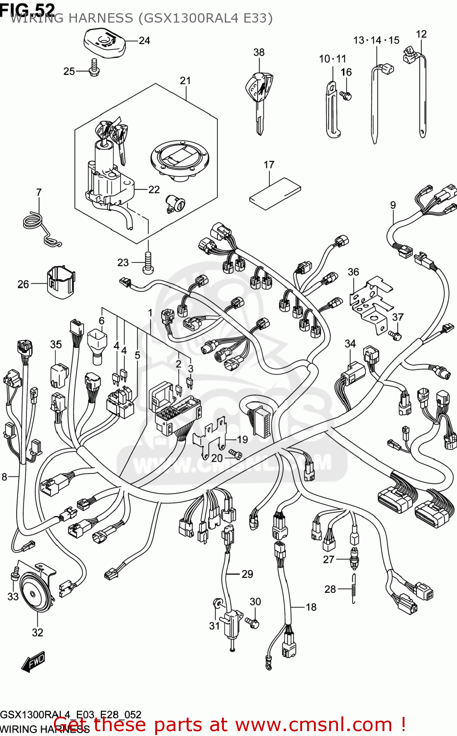 WIRING HARNESS (GSX1300RAL4 E33) GSX1300RA HAYABUSA 2014 (L4) USA (E03)