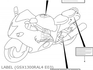 LABEL (GSX1300RAL4 E03) - GSX1300RA HAYABUSA 2014 (L4) USA (E03)