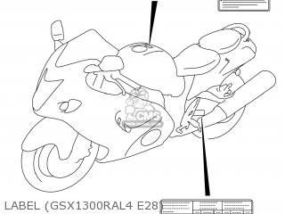 LABEL (GSX1300RAL4 E28) - GSX1300RA HAYABUSA 2014 (L4) USA (E03)