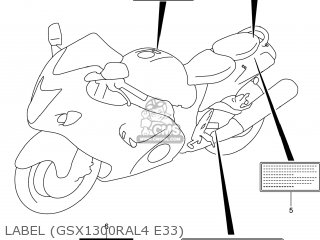 LABEL (GSX1300RAL4 E33) - GSX1300RA HAYABUSA 2014 (L4) USA (E03)