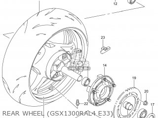 REAR WHEEL (GSX1300RAL4 E33) - GSX1300RA HAYABUSA 2014 (L4) USA (E03)