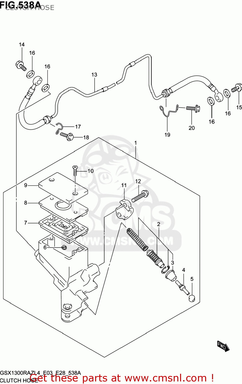 CLUTCH HOSE GSX1300RAZ HAYABUSA 2014 (L4) USA (E03)