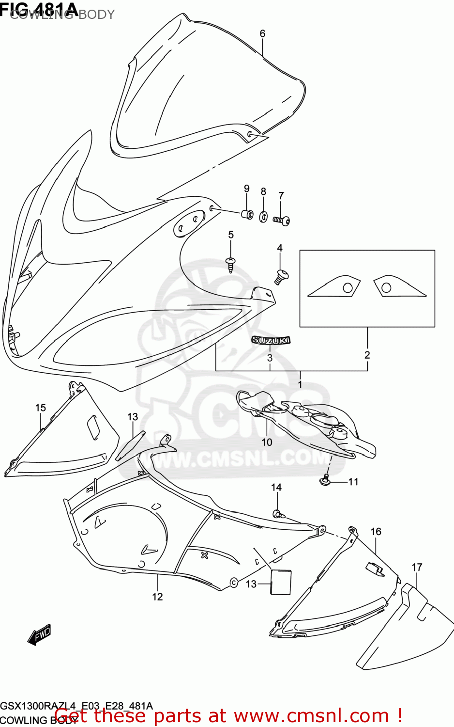 COWLING BODY GSX1300RAZ HAYABUSA 2014 (L4) USA (E03)