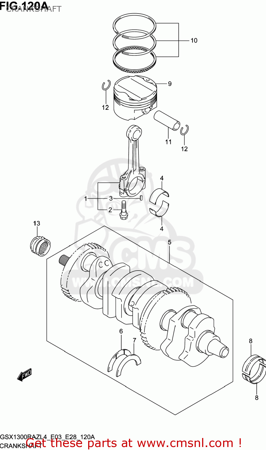 CRANKSHAFT GSX1300RAZ HAYABUSA 2014 (L4) USA (E03)
