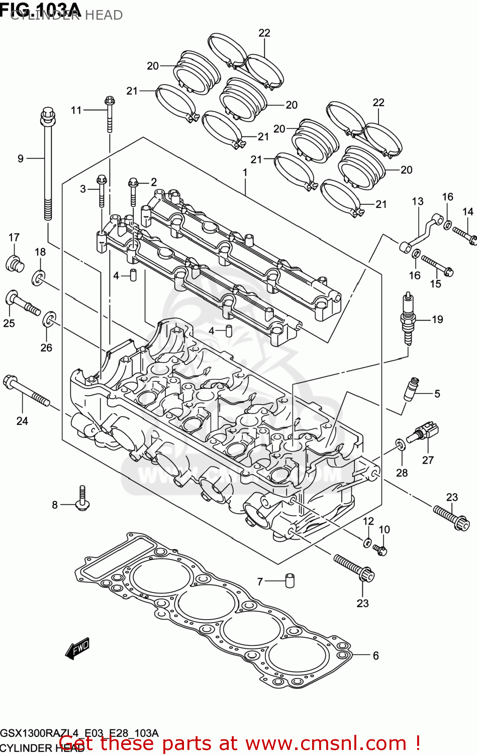 CYLINDER HEAD GSX1300RAZ HAYABUSA 2014 (L4) USA (E03)