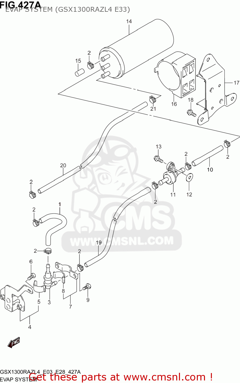 EVAP SYSTEM (GSX1300RAZL4 E33) GSX1300RAZ HAYABUSA 2014 (L4) USA (E03)