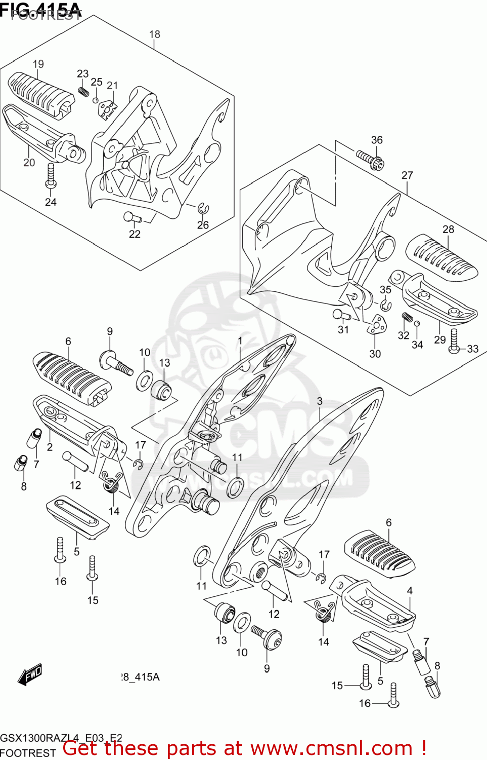 FOOTREST GSX1300RAZ HAYABUSA 2014 (L4) USA (E03)