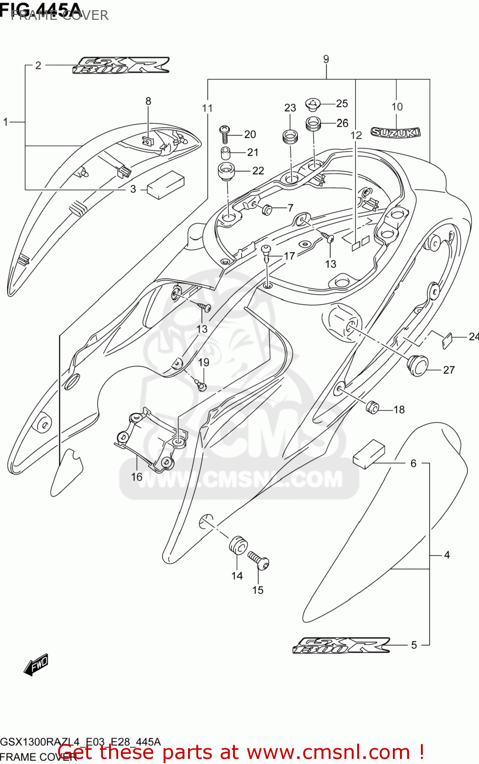 FRAME COVER GSX1300RAZ HAYABUSA 2014 (L4) USA (E03)