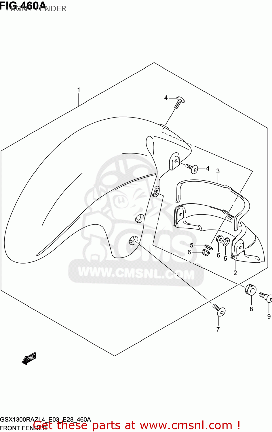 FRONT FENDER GSX1300RAZ HAYABUSA 2014 (L4) USA (E03)