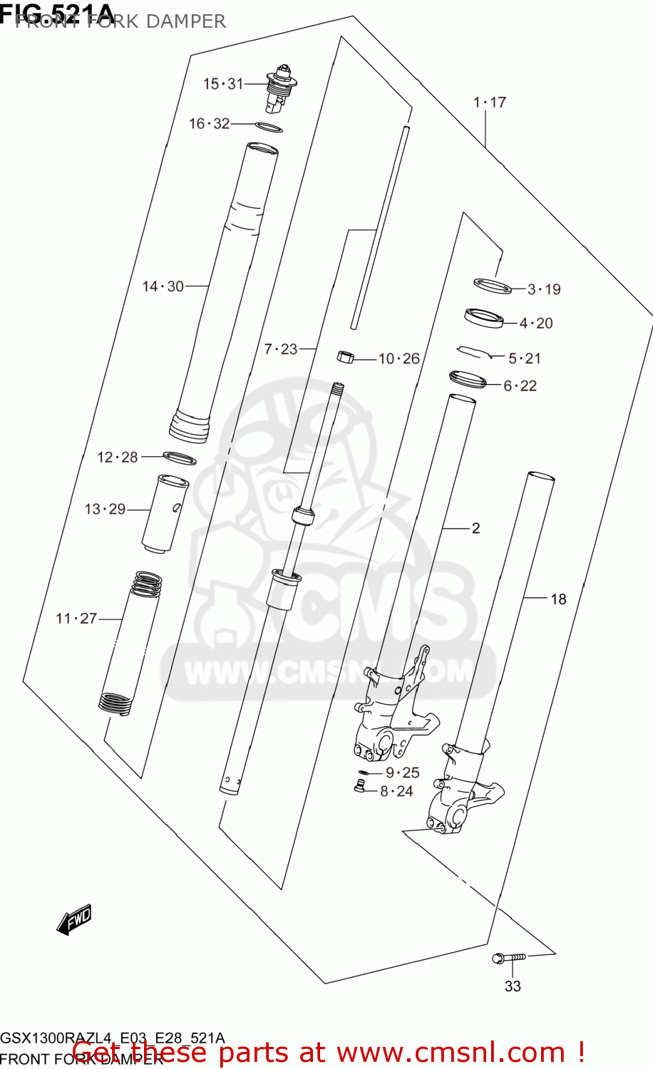 FRONT FORK DAMPER GSX1300RAZ HAYABUSA 2014 (L4) USA (E03)