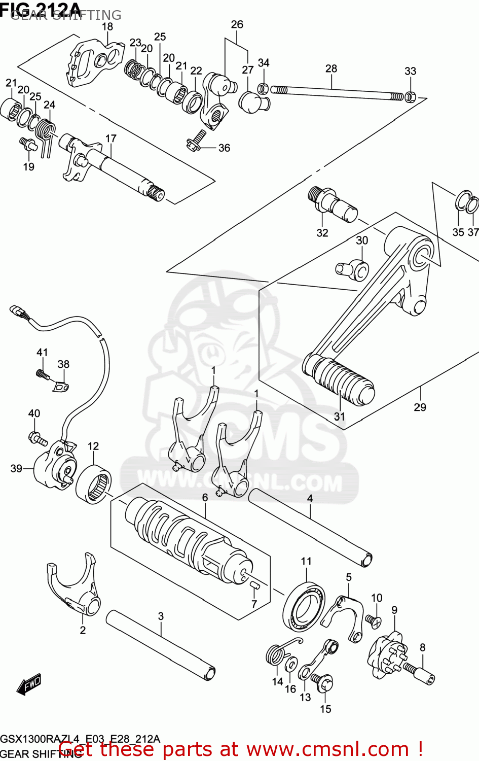 GEAR SHIFTING GSX1300RAZ HAYABUSA 2014 (L4) USA (E03)