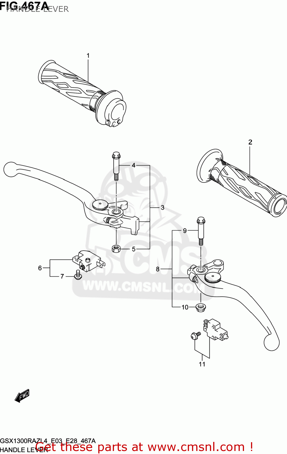 HANDLE LEVER GSX1300RAZ HAYABUSA 2014 (L4) USA (E03)