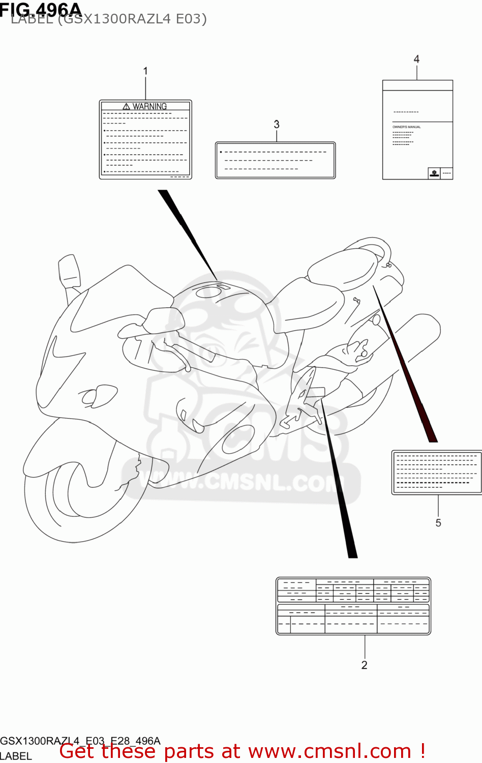 LABEL (GSX1300RAZL4 E03) GSX1300RAZ HAYABUSA 2014 (L4) USA (E03)