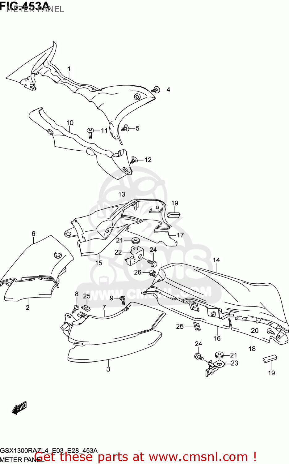 METER PANEL GSX1300RAZ HAYABUSA 2014 (L4) USA (E03)