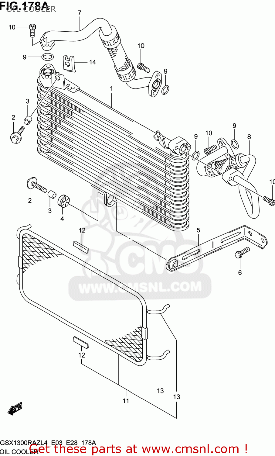 OIL COOLER GSX1300RAZ HAYABUSA 2014 (L4) USA (E03)