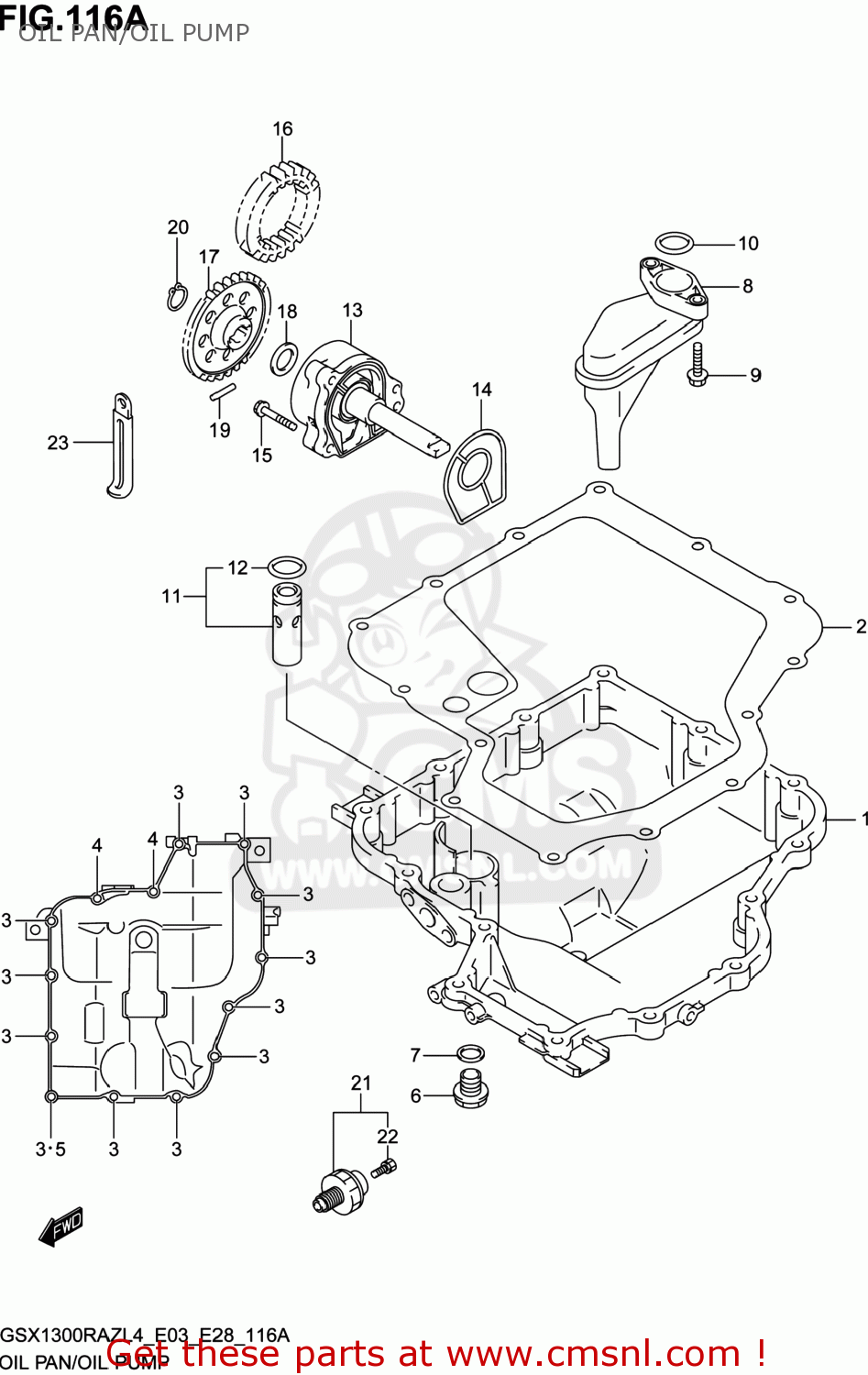 OIL PAN/OIL PUMP GSX1300RAZ HAYABUSA 2014 (L4) USA (E03)