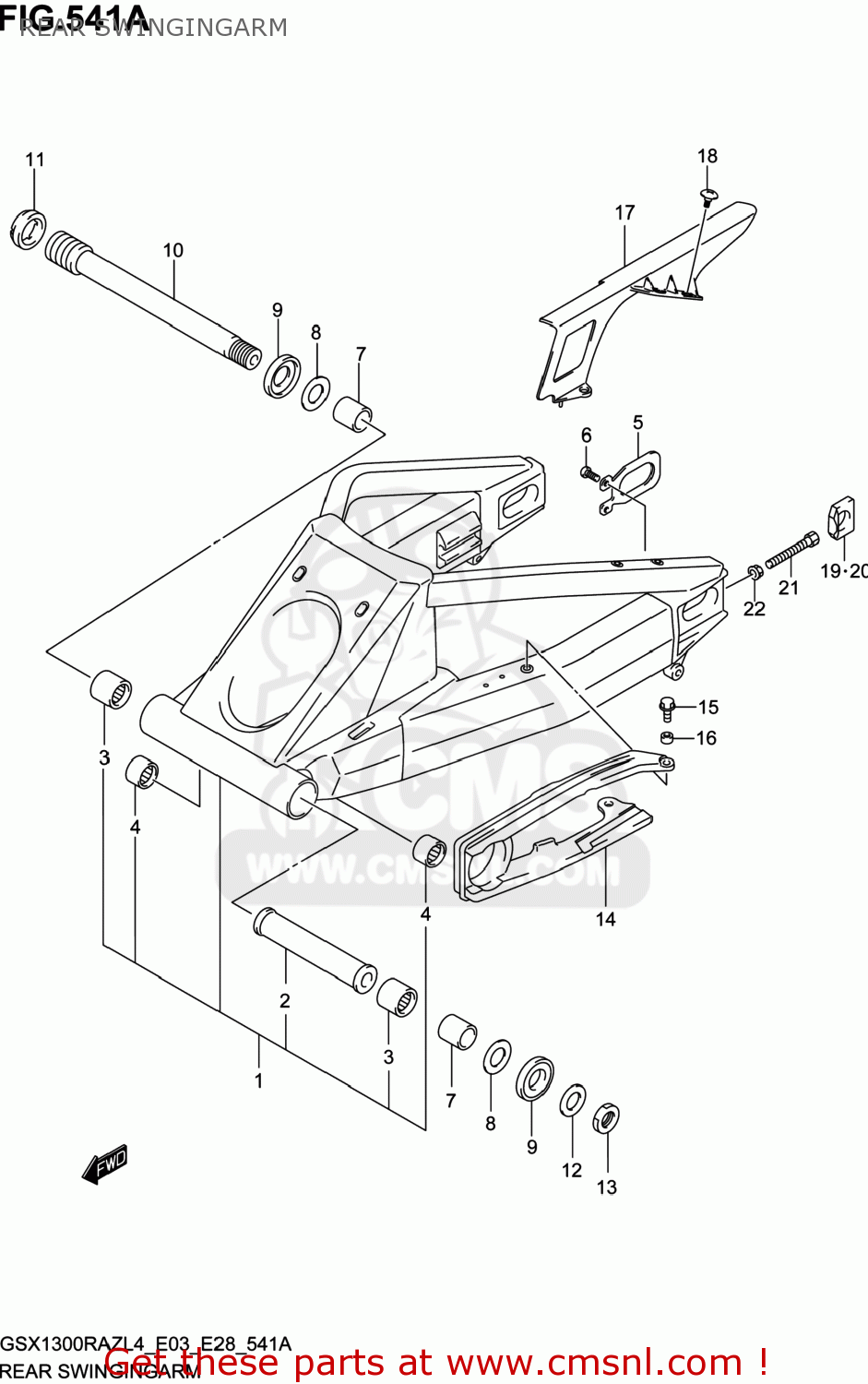REAR SWINGINGARM GSX1300RAZ HAYABUSA 2014 (L4) USA (E03)