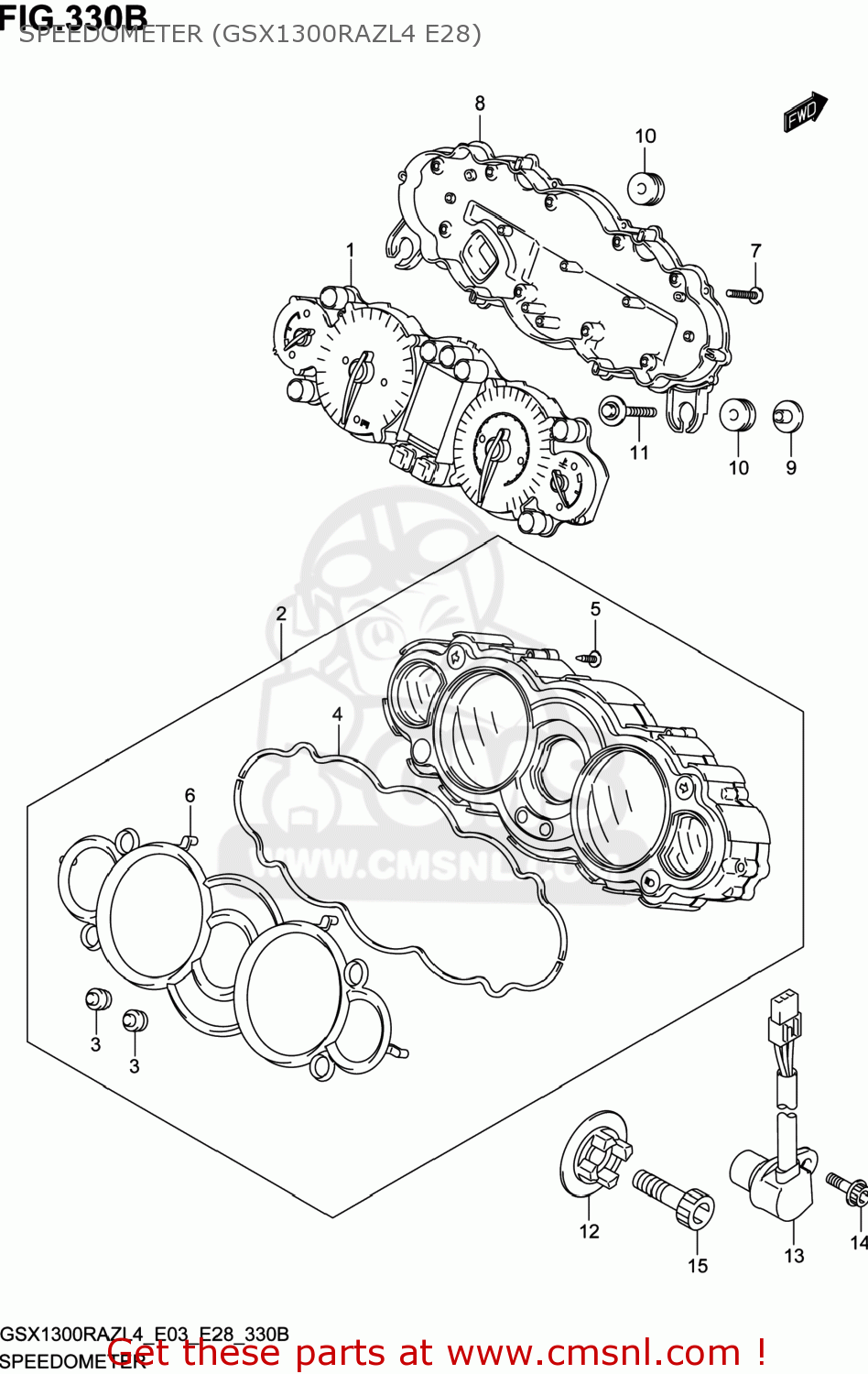 SPEEDOMETER (GSX1300RAZL4 E28) GSX1300RAZ HAYABUSA 2014 (L4) USA (E03)