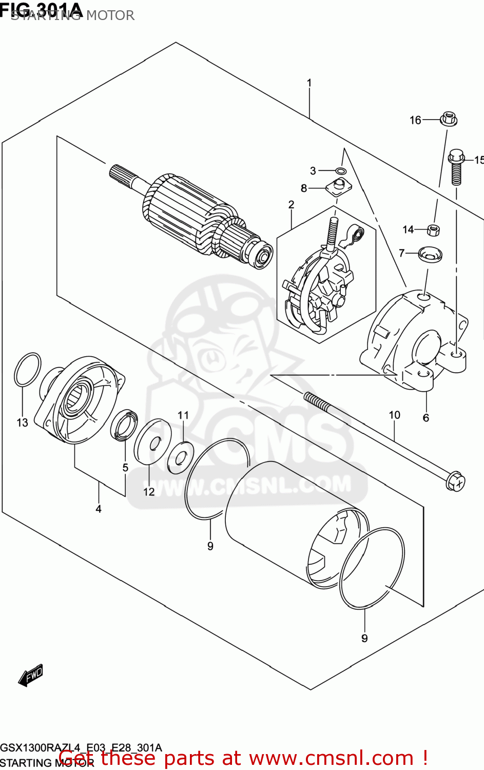 STARTING MOTOR GSX1300RAZ HAYABUSA 2014 (L4) USA (E03)