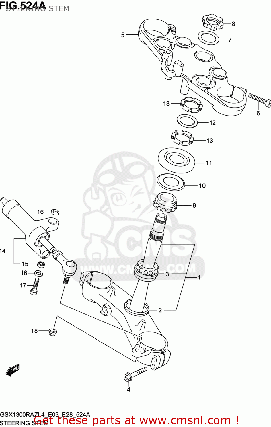STEERING STEM GSX1300RAZ HAYABUSA 2014 (L4) USA (E03)