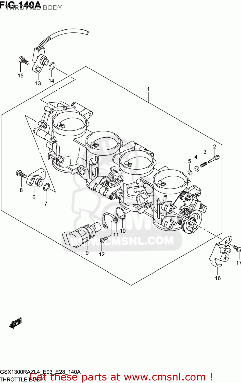THROTTLE BODY GSX1300RAZ HAYABUSA 2014 (L4) USA (E03)
