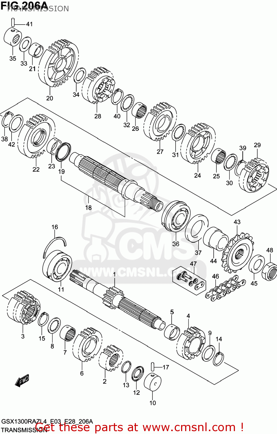 TRANSMISSION GSX1300RAZ HAYABUSA 2014 (L4) USA (E03)