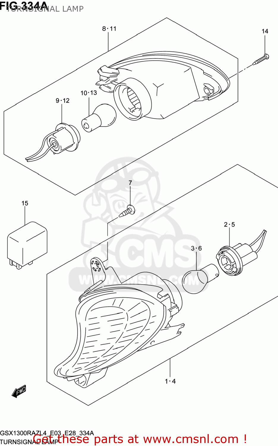 TURNSIGNAL LAMP GSX1300RAZ HAYABUSA 2014 (L4) USA (E03)