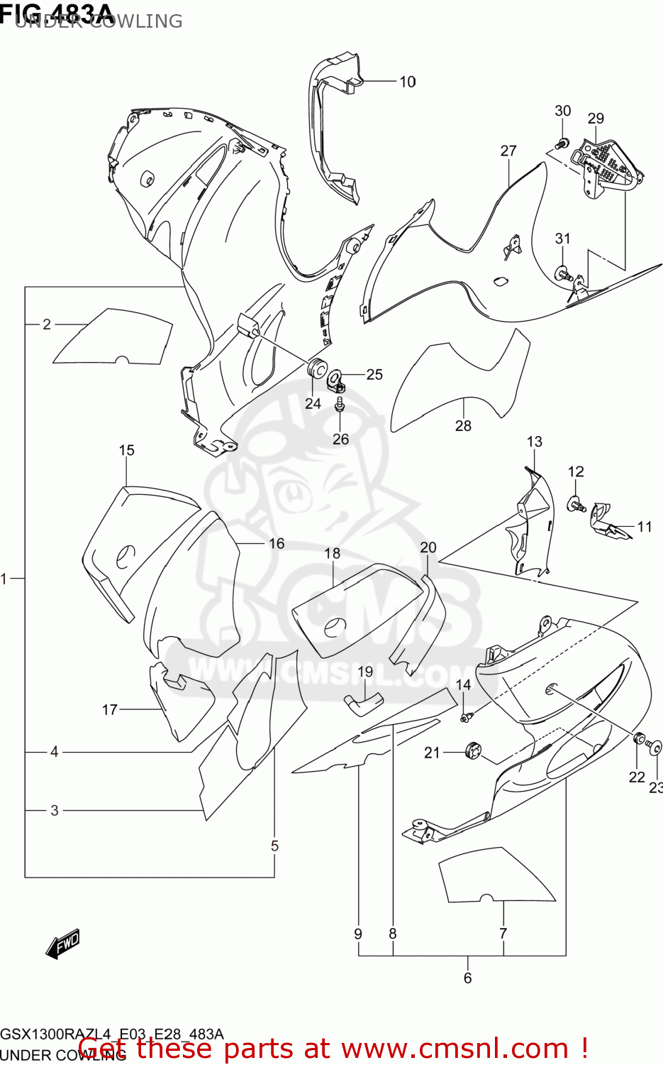 UNDER COWLING GSX1300RAZ HAYABUSA 2014 (L4) USA (E03)