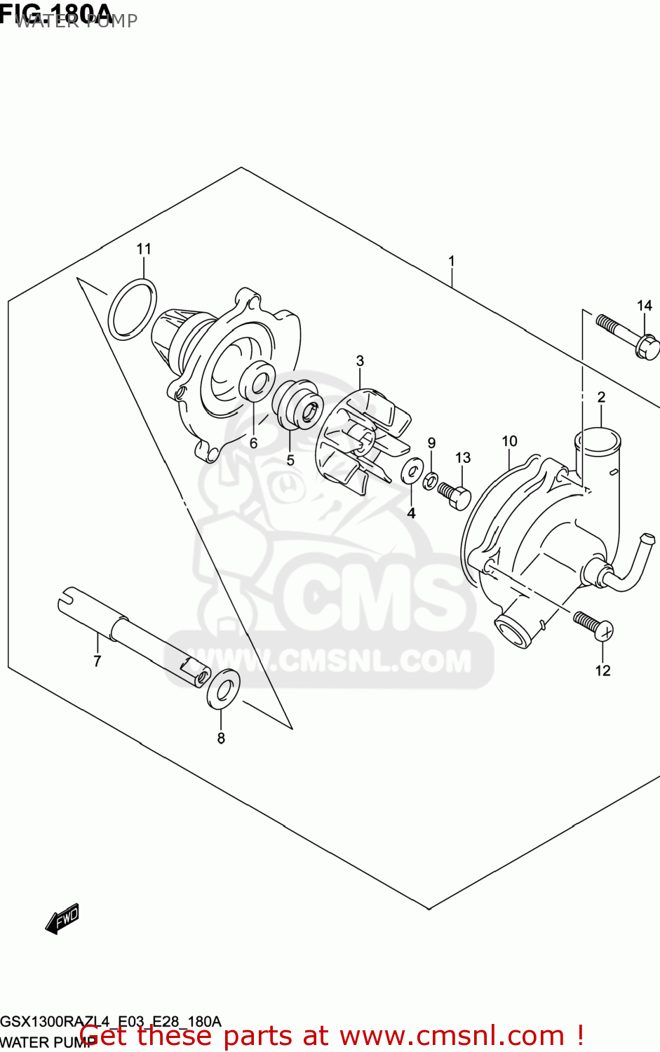 WATER PUMP GSX1300RAZ HAYABUSA 2014 (L4) USA (E03)