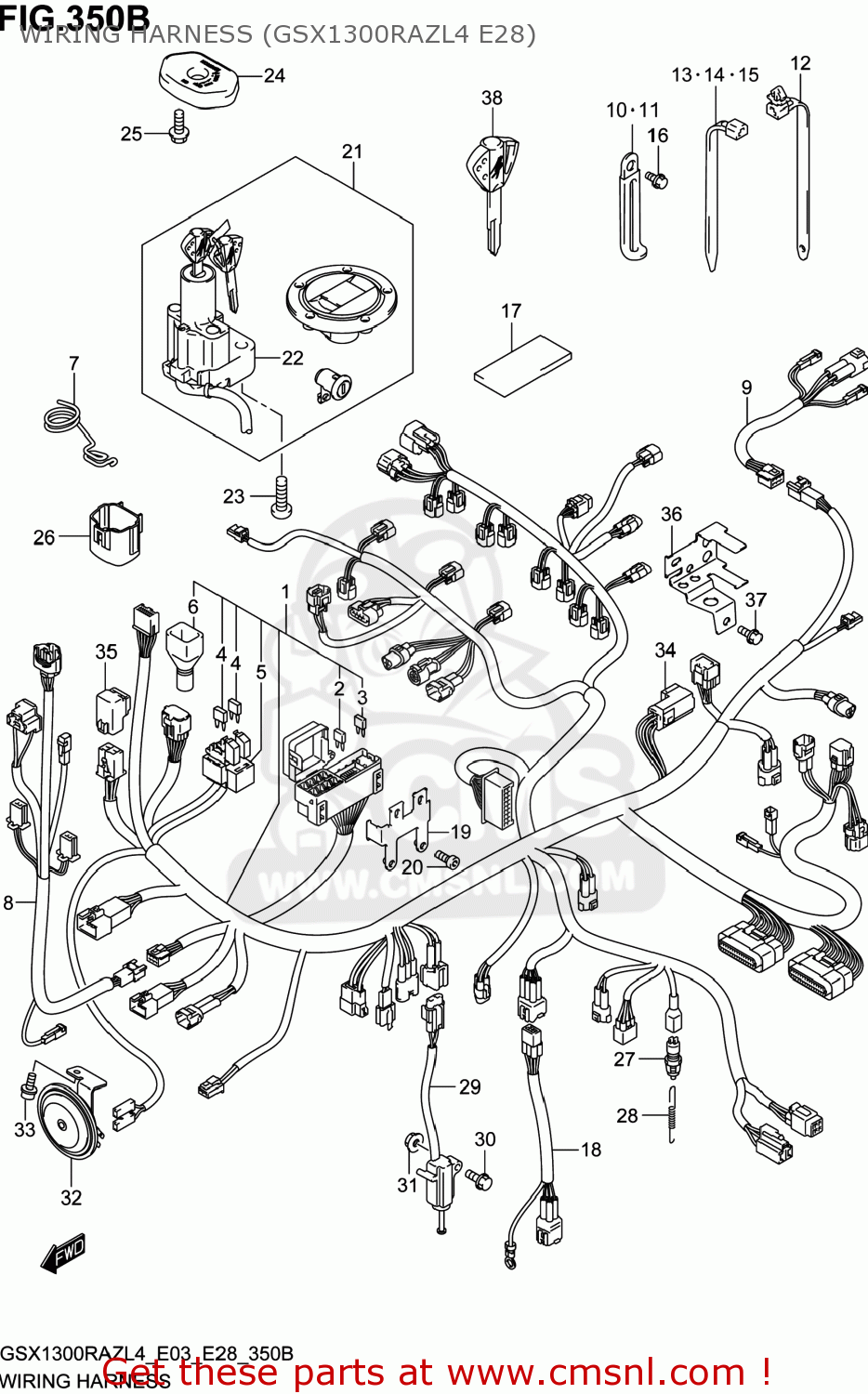 WIRING HARNESS (GSX1300RAZL4 E28) GSX1300RAZ HAYABUSA 2014 (L4) USA (E03)