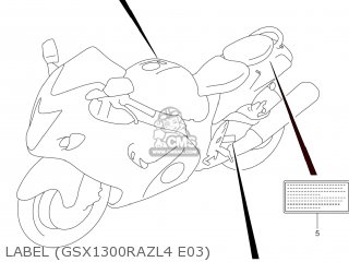 LABEL (GSX1300RAZL4 E03) - GSX1300RAZ HAYABUSA 2014 (L4) USA (E03)