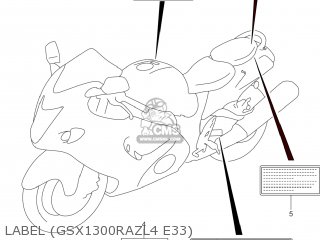 LABEL (GSX1300RAZL4 E33) - GSX1300RAZ HAYABUSA 2014 (L4) USA (E03)