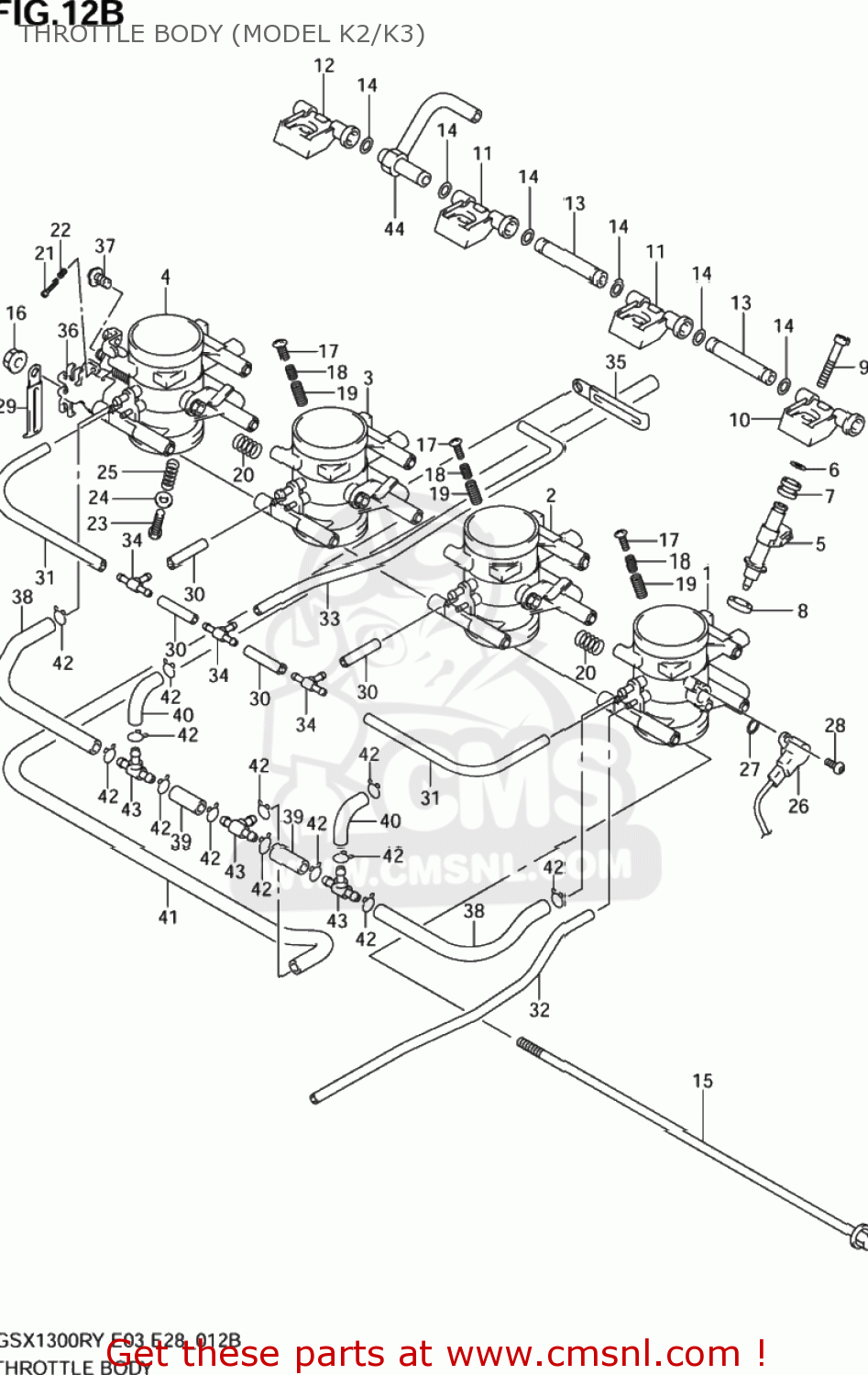 THROTTLE BODY (MODEL K2/K3) GSX1300RZ HAYABUSA 1999 (X) USA (E03)