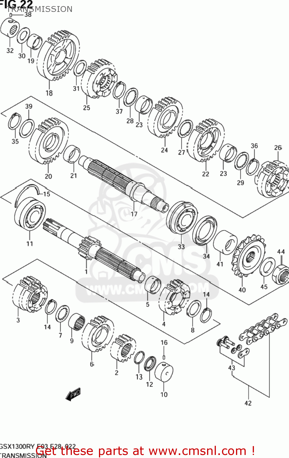 TRANSMISSION GSX1300RZ HAYABUSA 1999 (X) USA (E03)