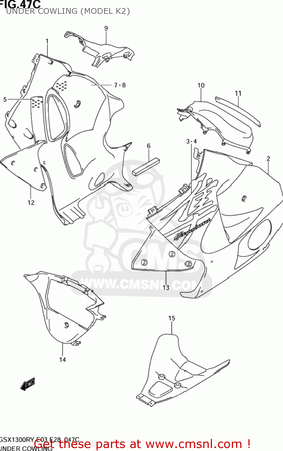UNDER COWLING (MODEL K2) GSX1300RZ HAYABUSA 1999 (X) USA (E03)