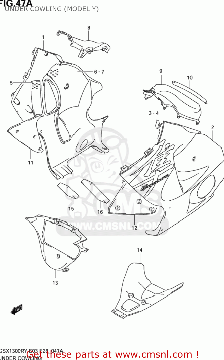 UNDER COWLING (MODEL Y) GSX1300RZ HAYABUSA 1999 (X) USA (E03)