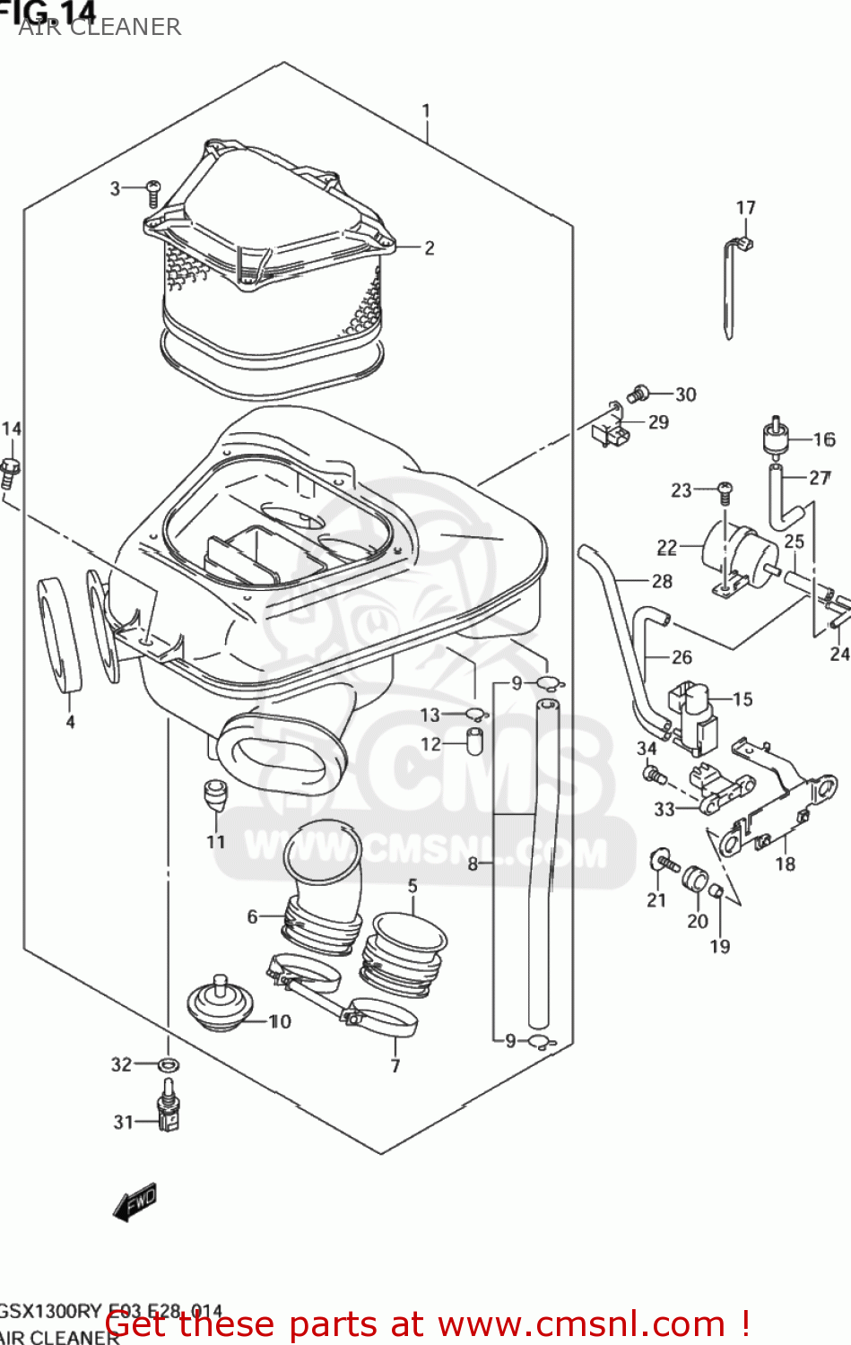 AIR CLEANER GSX1300RZ HAYABUSA 2000 (Y) USA (E03)