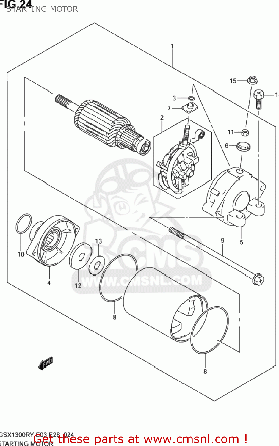 STARTING MOTOR GSX1300RZ HAYABUSA 2000 (Y) USA (E03)