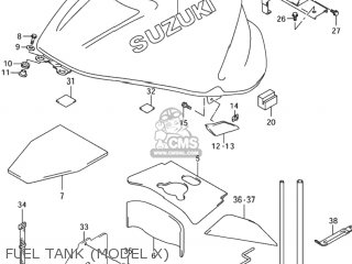 FUEL TANK (MODEL X) - GSX1300RZ HAYABUSA 2000 (Y) USA (E03)