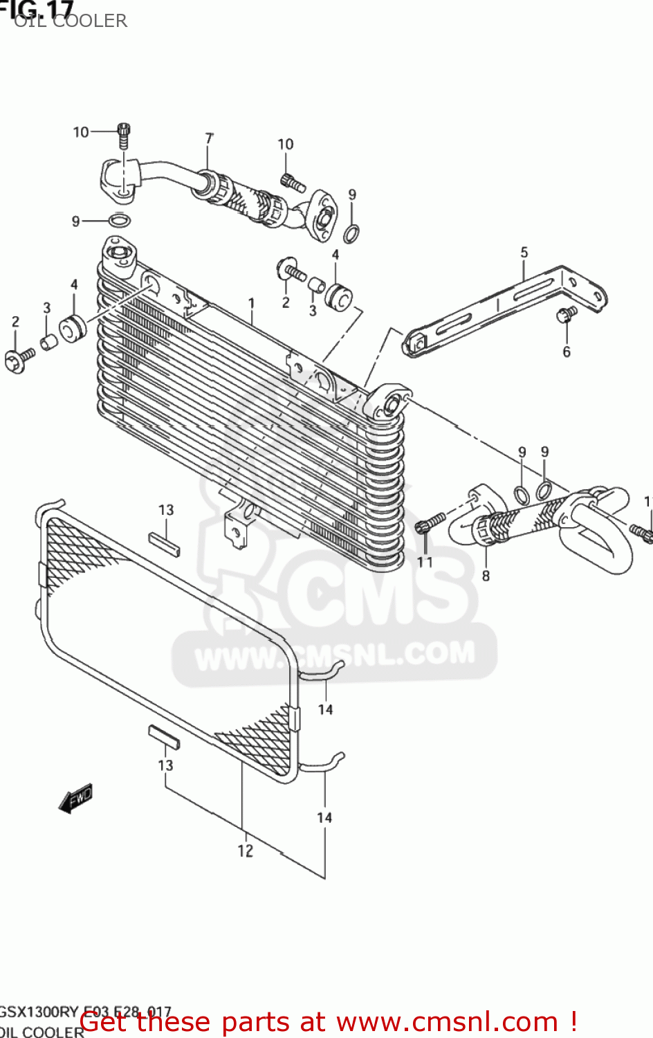 OIL COOLER GSX1300RZ HAYABUSA 2001 (K1) USA (E03)
