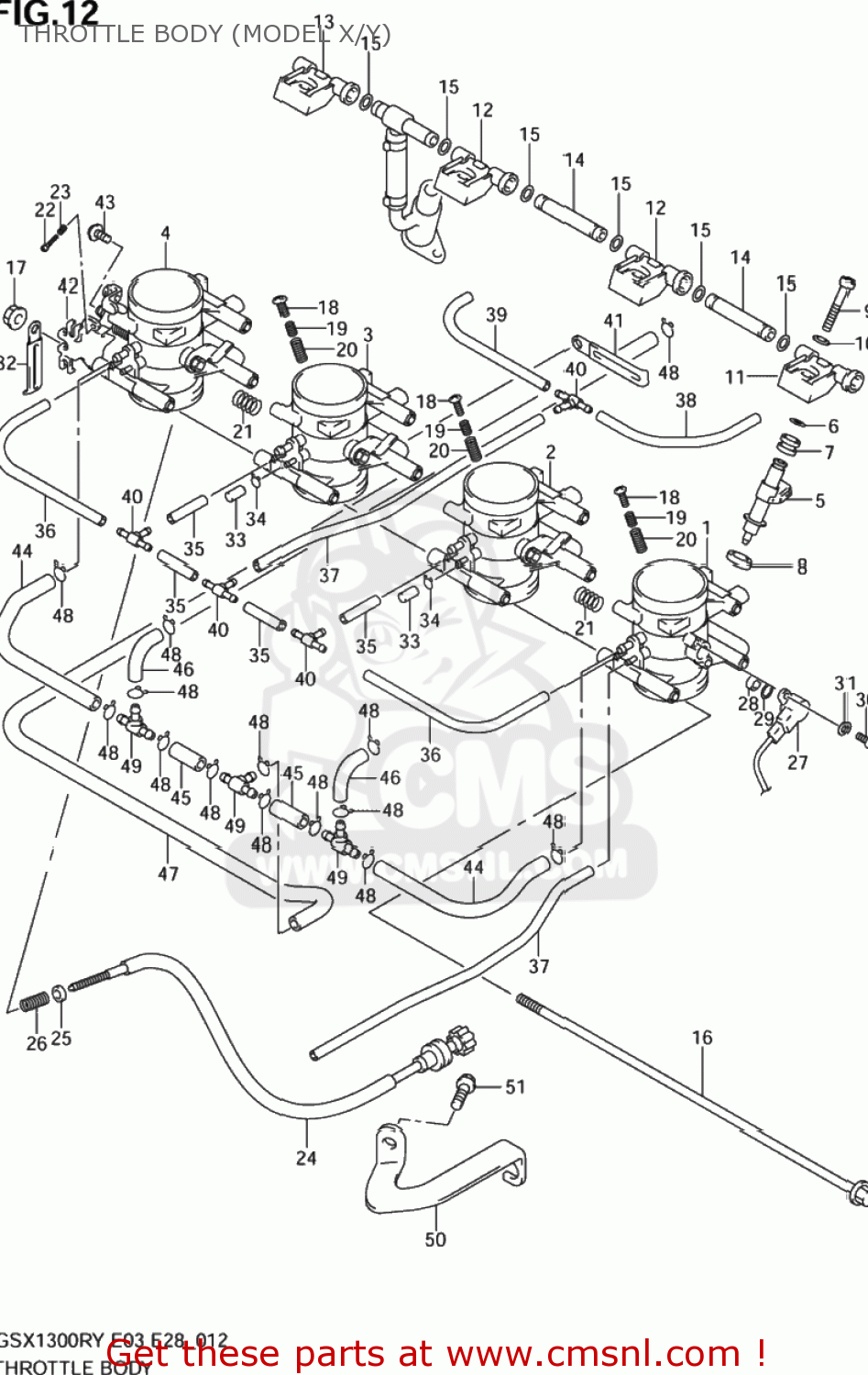 THROTTLE BODY (MODEL X/Y) GSX1300RZ HAYABUSA 2001 (K1) USA (E03)