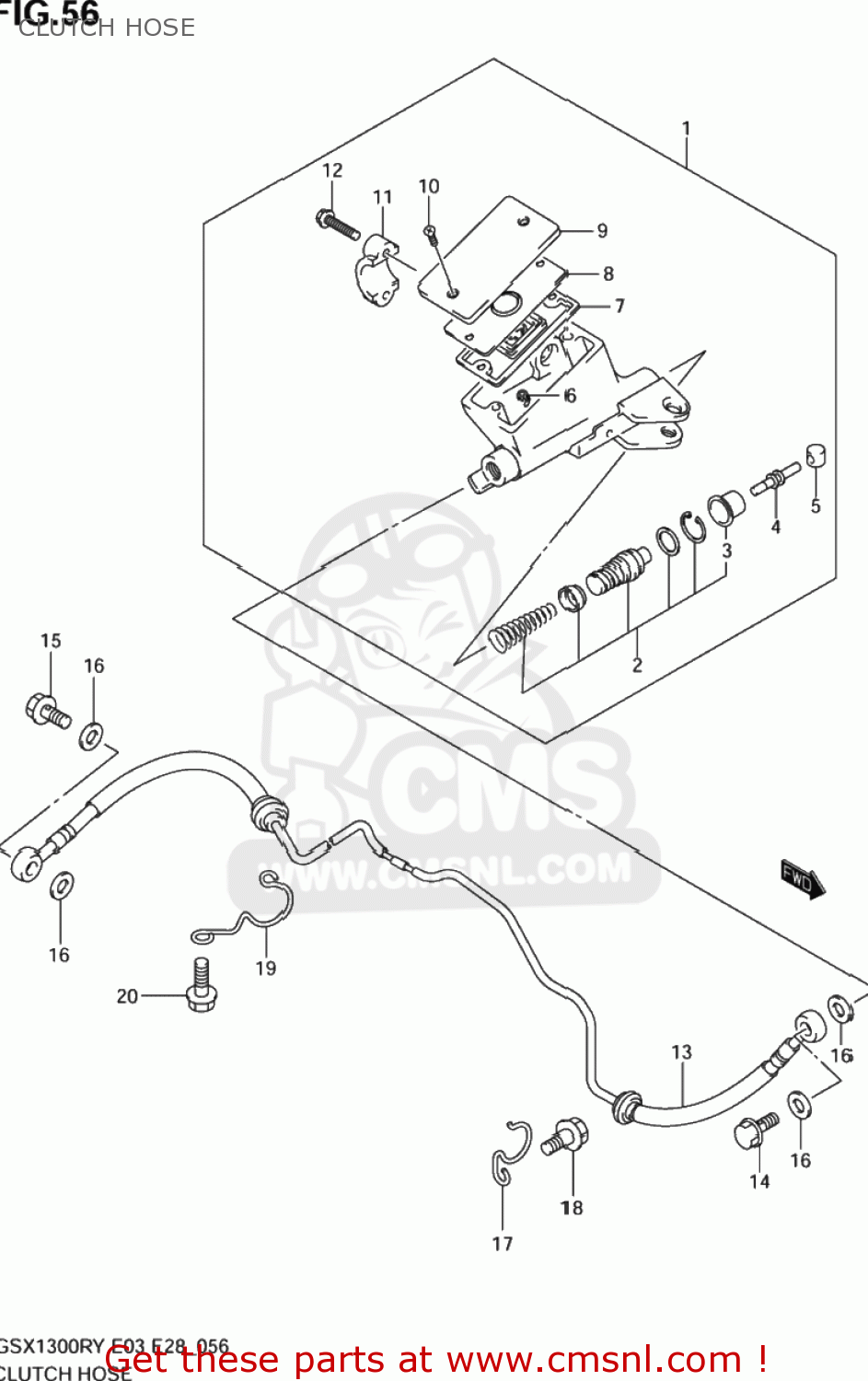 CLUTCH HOSE GSX1300RZ HAYABUSA 2002 (K2) USA (E03)